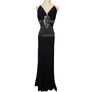 Roberto Cavalli Vintage Pleated Evening Dress with Crystals Size 46